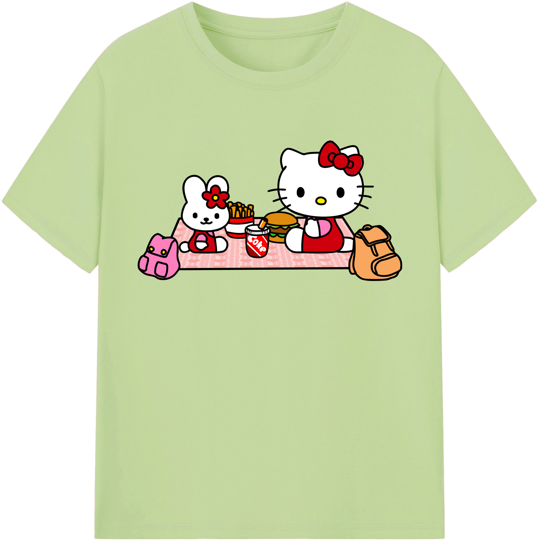 （画像用） Hello Kitty ハローキティ 綿100％半袖Tシャツ（フロントプリント）